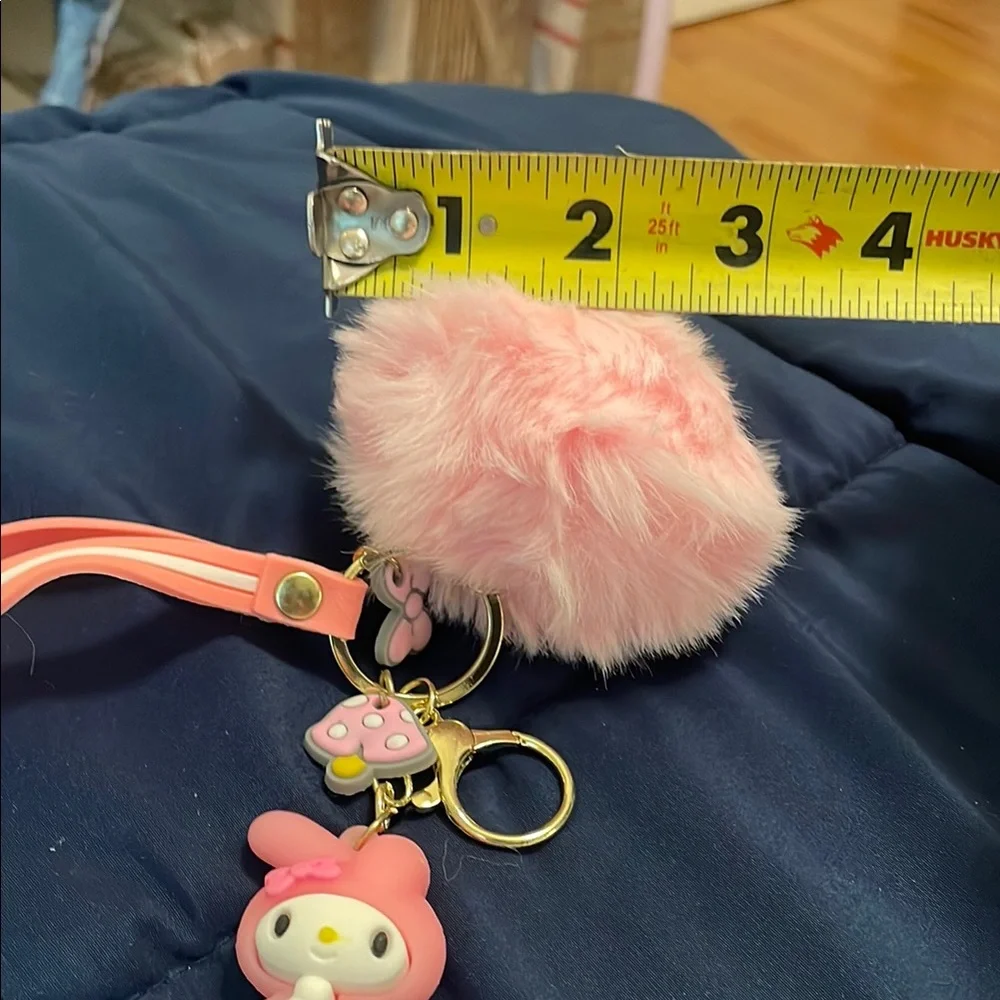 Pink Plush Keychain with hello Kitty Character